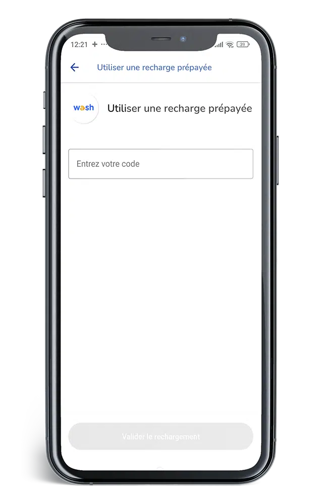 Transfert de solde application Wash